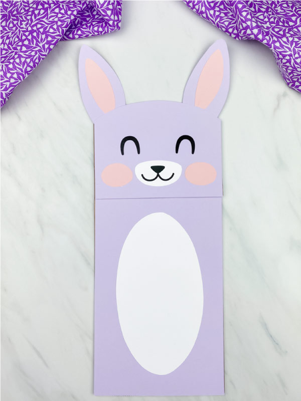 purple paper bag bunny craft