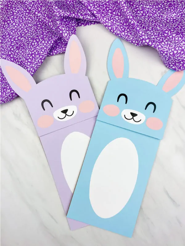 purple and blue bunny craft