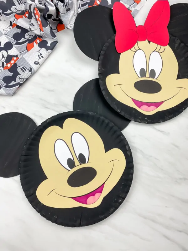 mickey and minnie mouse paper plate craft