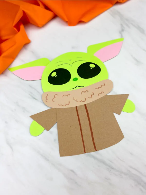 finished example of Grogu Baby Yoda Craft