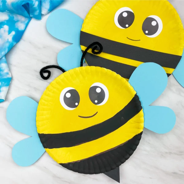 Two paper plate bee crafts 