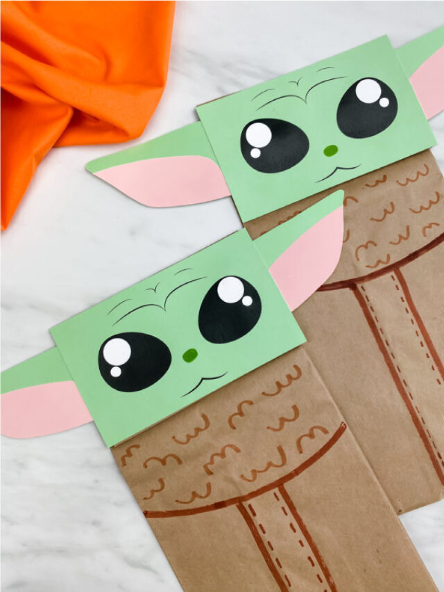 Baby Yoda Paper Bag Puppet [Free Template] Story
