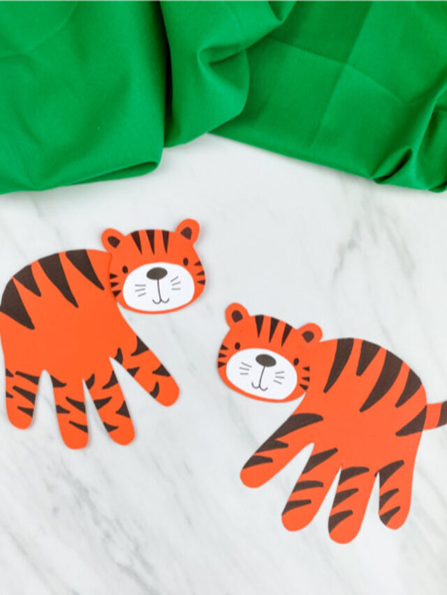 Handprint Tiger Craft For Kids Story