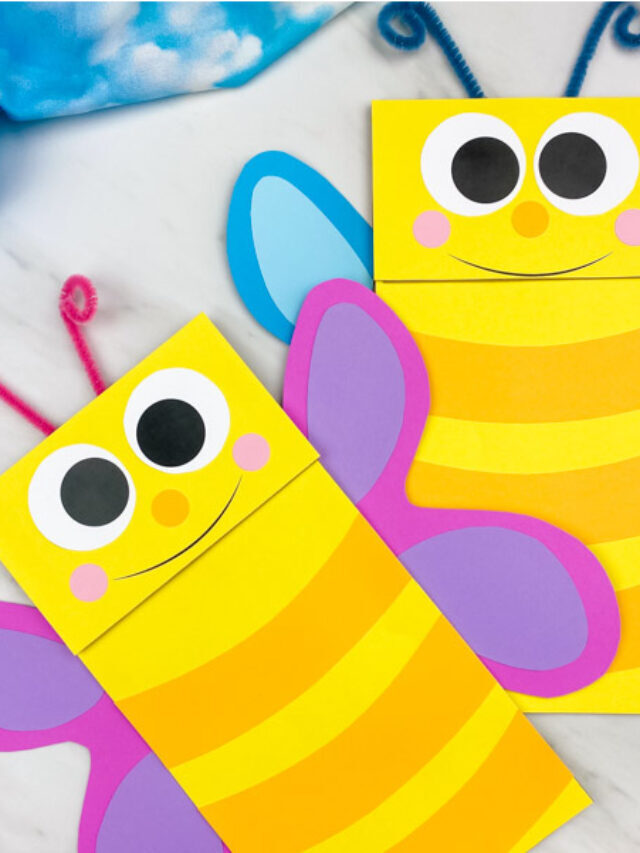 Paper Bag Butterfly Craft For Kids [Free Template] Story