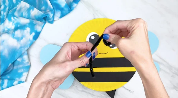 Hands twisting black pipecleaner 
