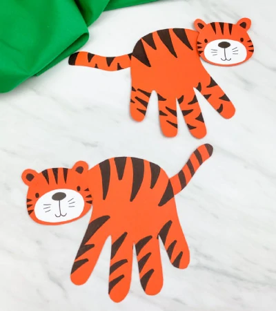 2 handprint tiger crafts