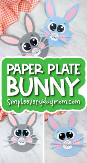 Cute Paper Plate Bunny Craft [Free Template]
