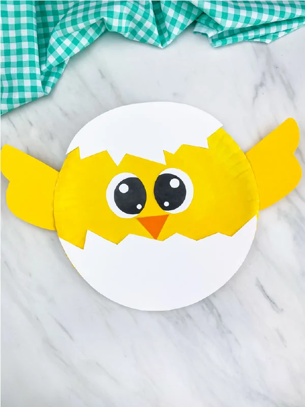 one paper plate chick with wings