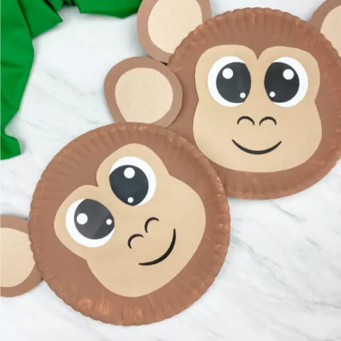 two paper plate monkeys