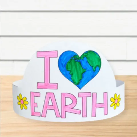 finished Earth Day Hat for Kids