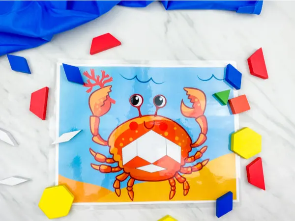 crab pattern block mat