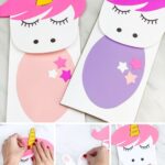 unicorn paper bag puppet image collage