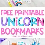 collage of unicorn coloring page bookmarks