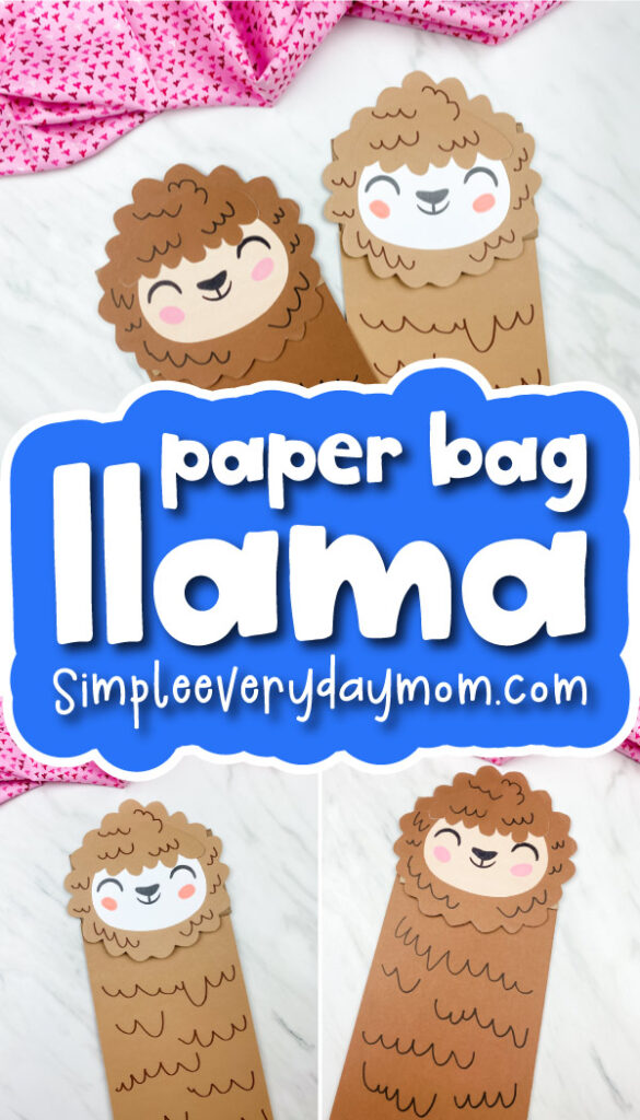 llama paper bag craft image collage with the words paper bag llama