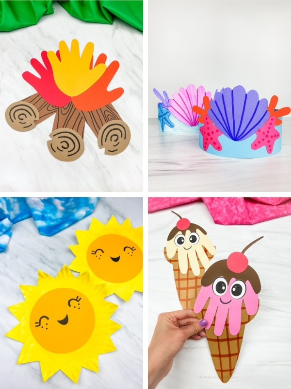 summer crafts for kids image collage