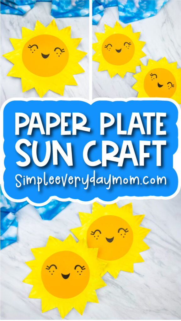sun craft image collage with the words paper plate sun craft