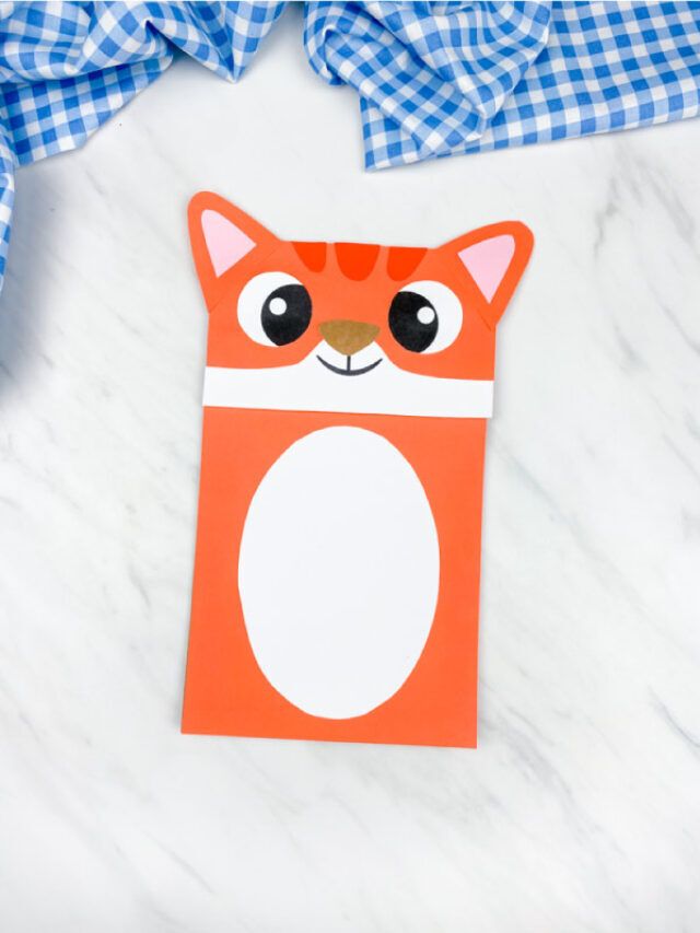 Paper Bag Cat Craft For Kids [FREE Template] Story