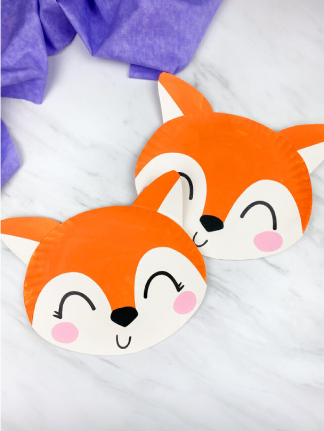 Paper Plate Fox Craft For Kids [FREE Template] Story