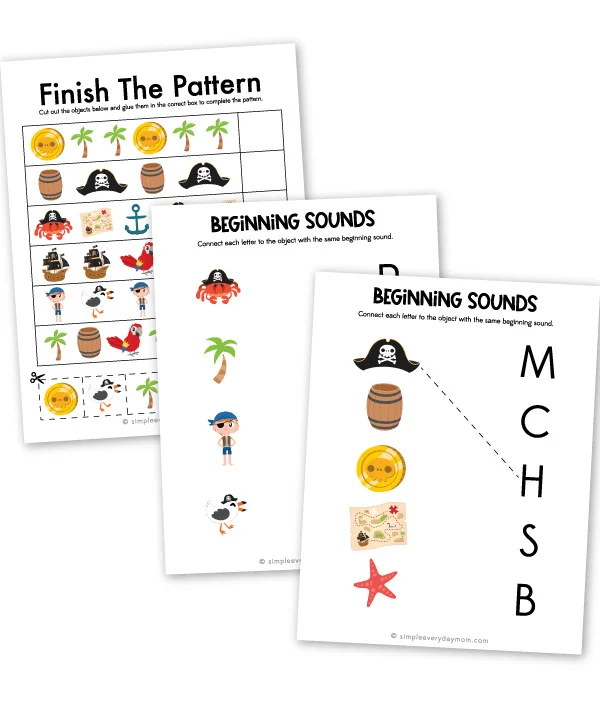 pirate worksheets for preschool