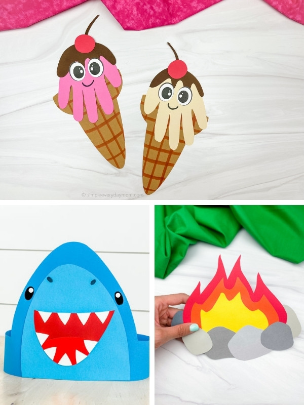 summer kids craft image collage