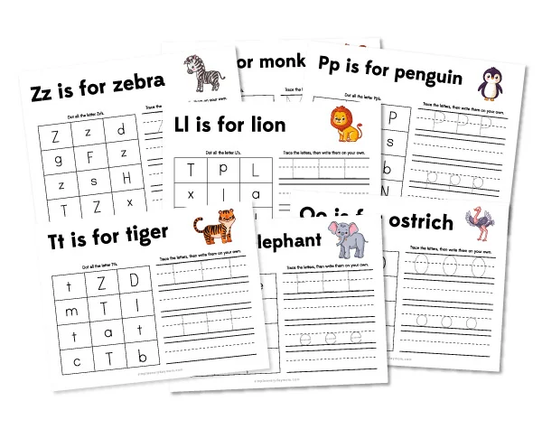 zoo animal handwriting practice worksheets 