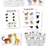 Zoo animal worksheets cover image
