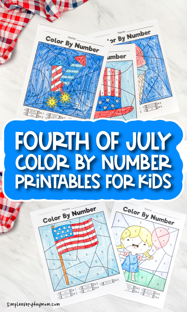 color by number printables image collage with the words fourth of july color by number printables for kids 