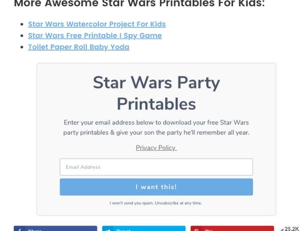 Star Wars Sign Up Form