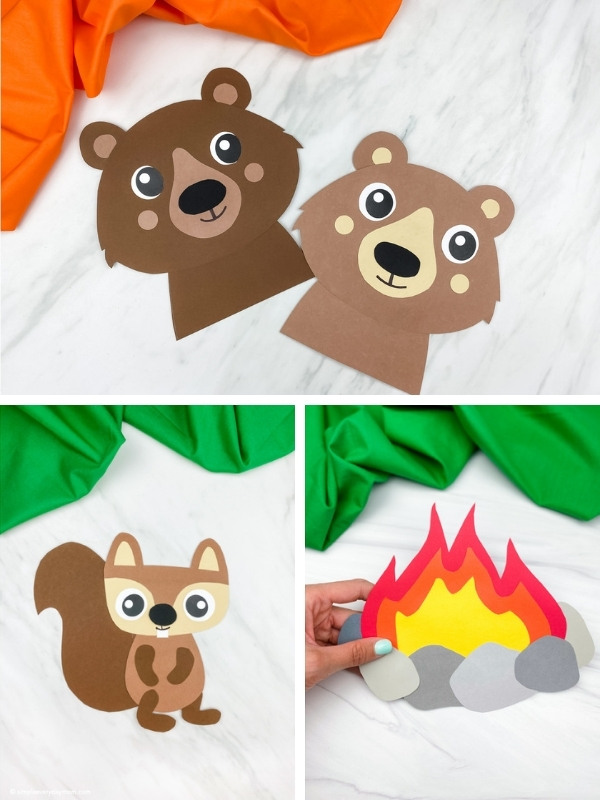 camping crafts for kids image collage