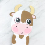 light brown paper cow craft for kids