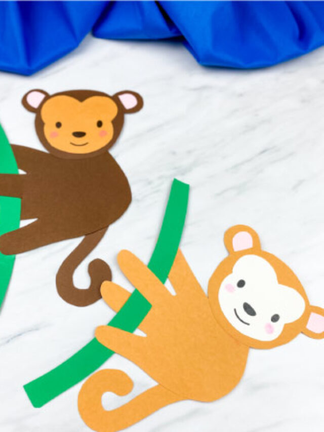 Handprint Monkey Craft For Kids [Free Template] Story