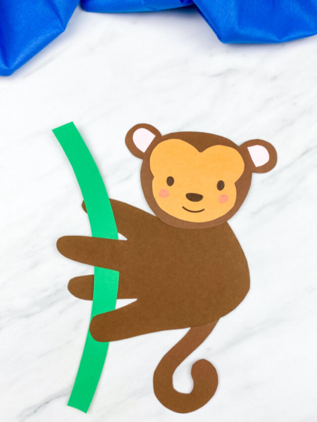 Handprint Monkey Craft For Kids [Free Template] Story
