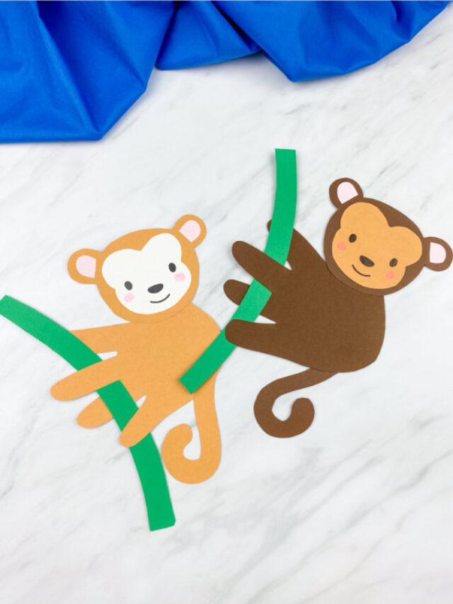 Handprint Monkey Craft For Kids [Free Template] Story