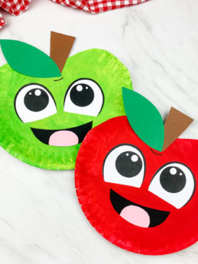 Paper Plate Apple Craft For Kids [FREE Template] Story