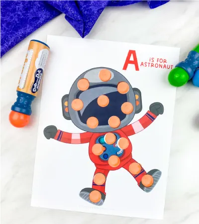 astronaut do a dot printables