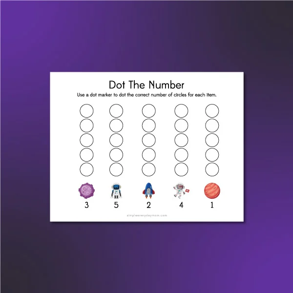 space counting do a dot printable