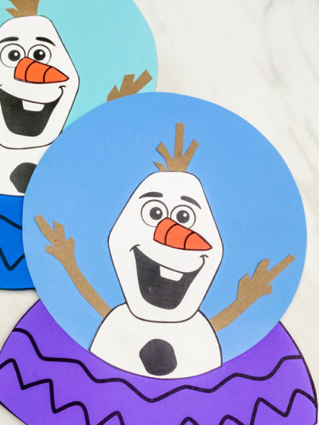 Snowglobe Olaf Craft For Kids [Free Template] Story