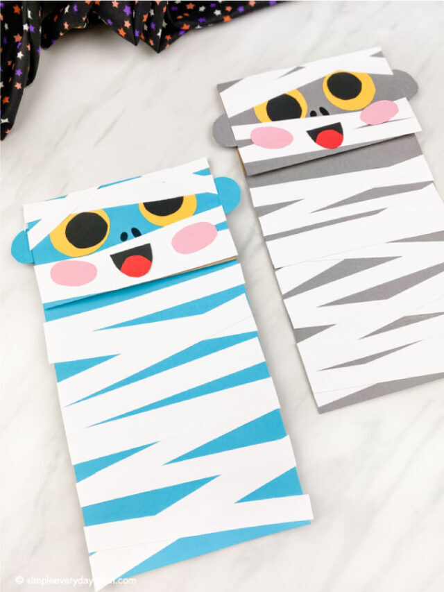 Paper Bag Mummy Craft For Kids [Free Template] Story