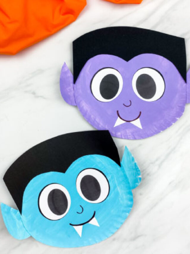 Paper Plate Vampire Craft For Kids [Free Template] Story