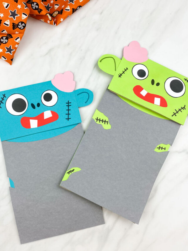 Paper Bag Zombie Craft For Kids [Free Template] Story