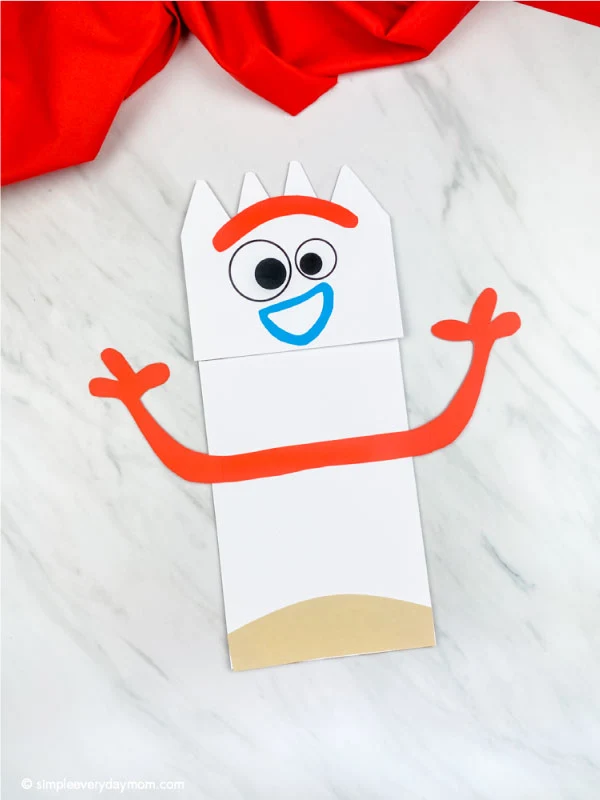 happy paper bag forky craft with arms