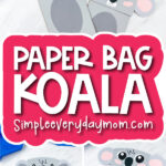 koala puppet craft image collage with the words paper bag koala