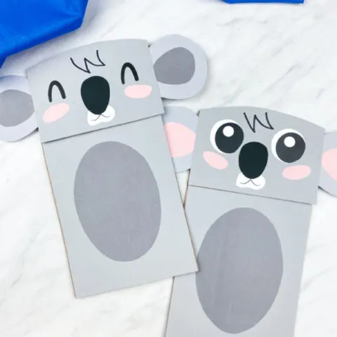 Two paper bag koala crafts