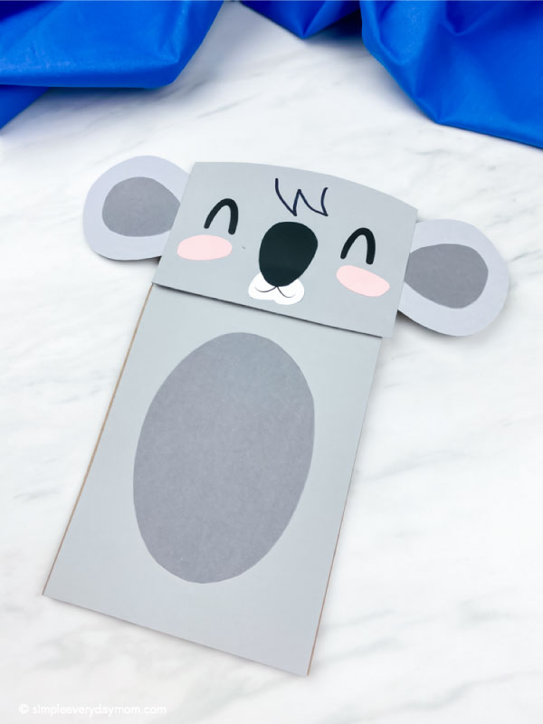 Koala paper bag puppet craft