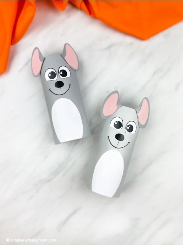 Two toilet paper roll mice crafts
