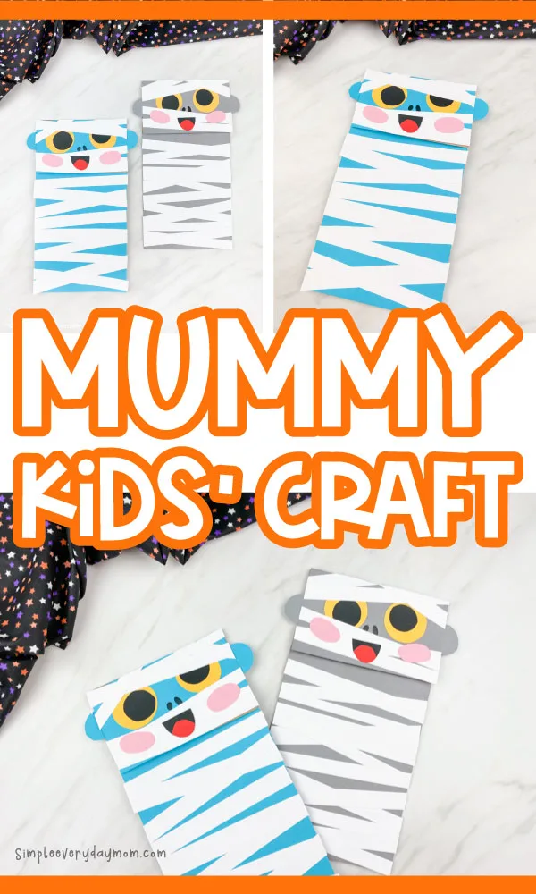 collage of paper bag mummy images with the words mummy kids' craft in the middle
