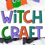 collage of paper plate witch craft images with the words witch craft in the middle