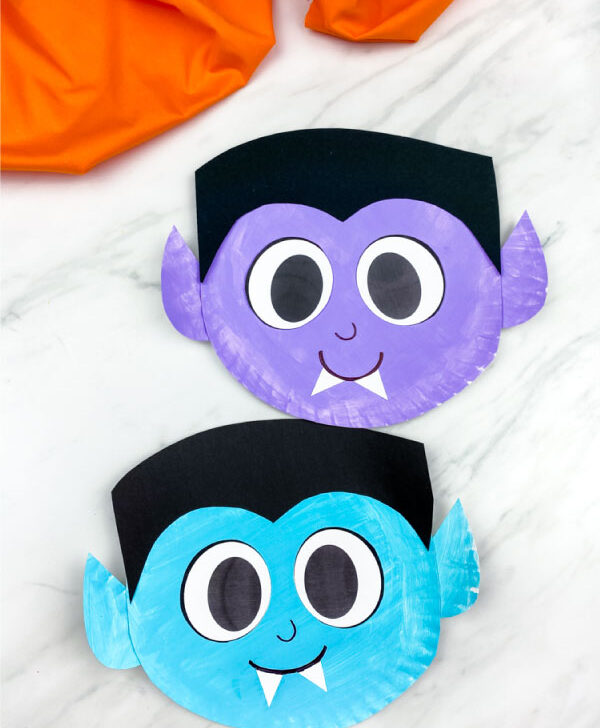 blue and purple paper plate vampire crafts