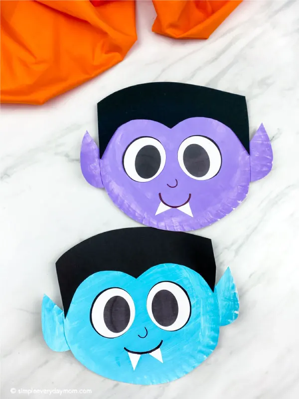 blue and purple paper plate vampire crafts