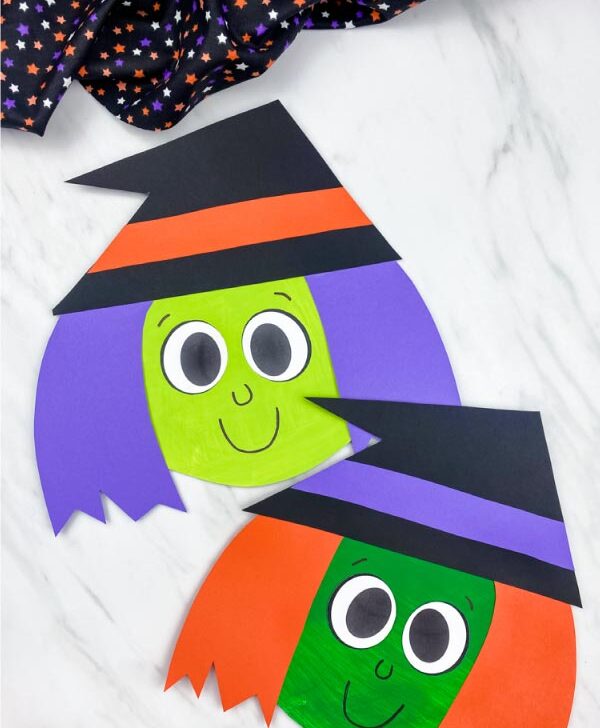 2 paper plate witch crafts for kids